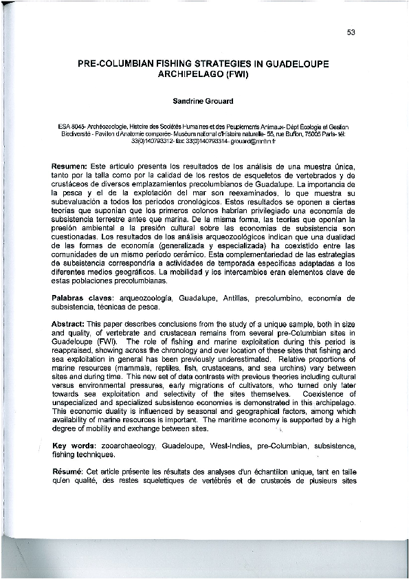 (PDF) Pre-columbian fishing strategies in Guadeloupe archipelago (FWI)