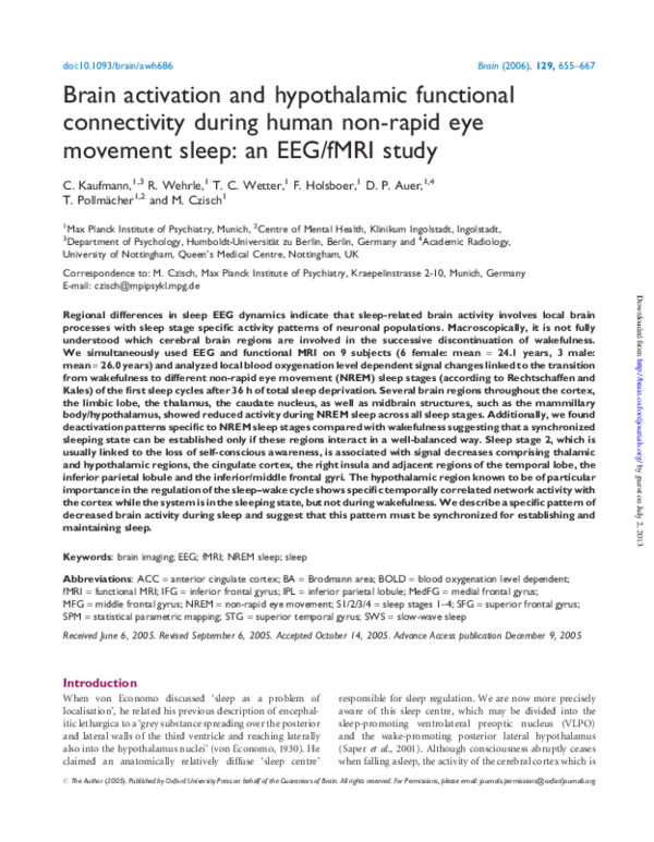 (PDF) Brain activation and hypothalamic functional connectivity during ...