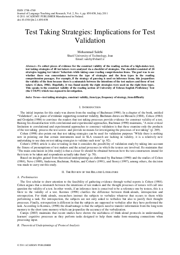 Validation in communication image