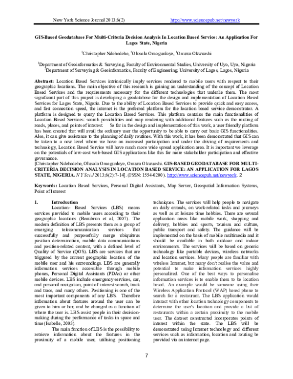 (PDF) GIS Based Geodatabase For Multi Criteria Decision Analysis In ...