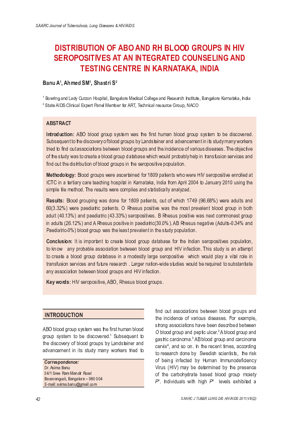 Pdf Blood Groups Shastri Suresh Shastri Academia Edu