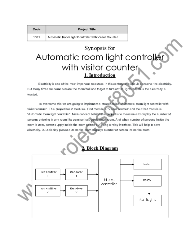 (PDF) Code Project Title 1101 Automatic Room light Controller with ...