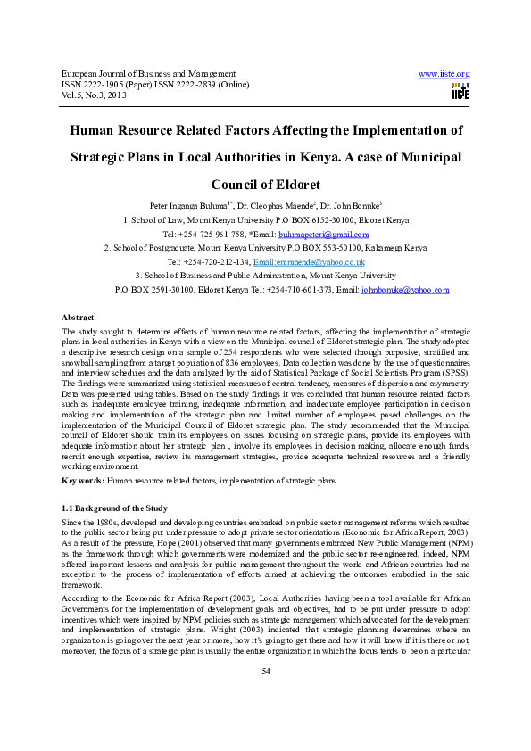 (PDF) Institutional related factors affecting the implementation of ...