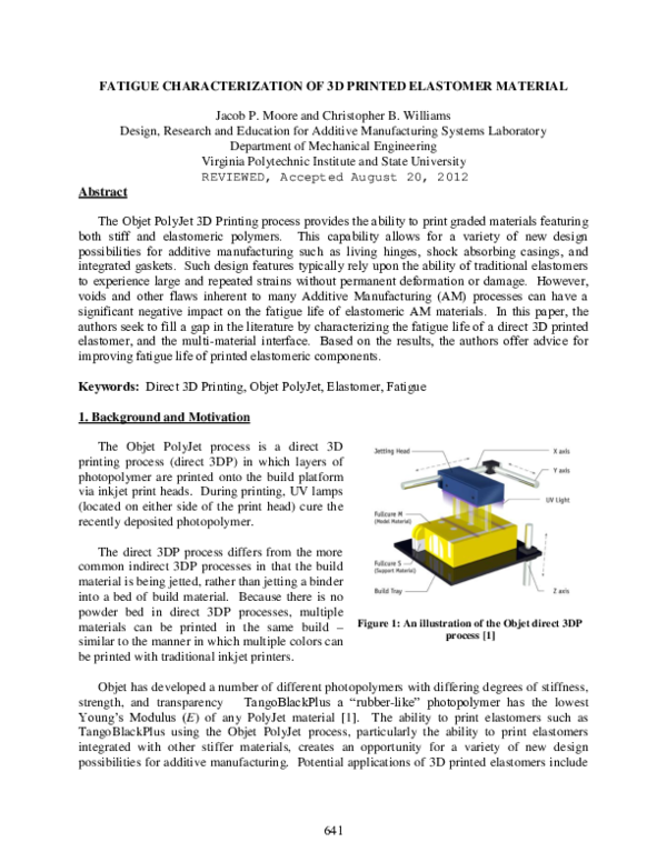 (PDF) Fatigue Characterization Of 3D Printed Elastomer Material