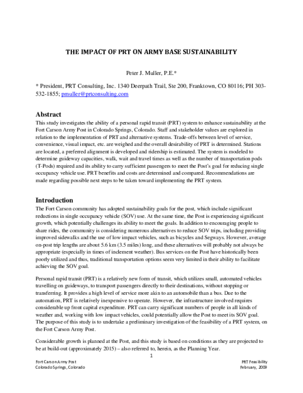 (PDF) THE IMPACT OF PRT ON ARMY BASE SUSTAINABILITY