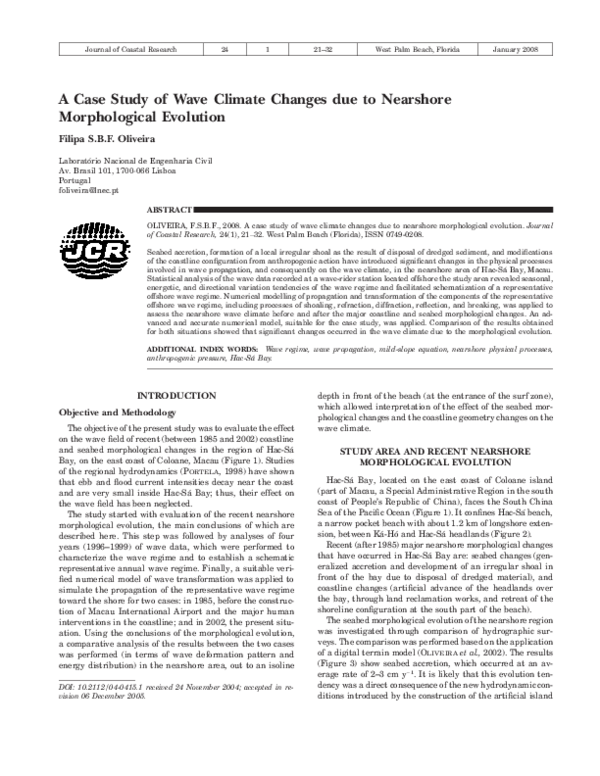 (PDF) A Case Study of Wave Climate Changes due to Nearshore ...