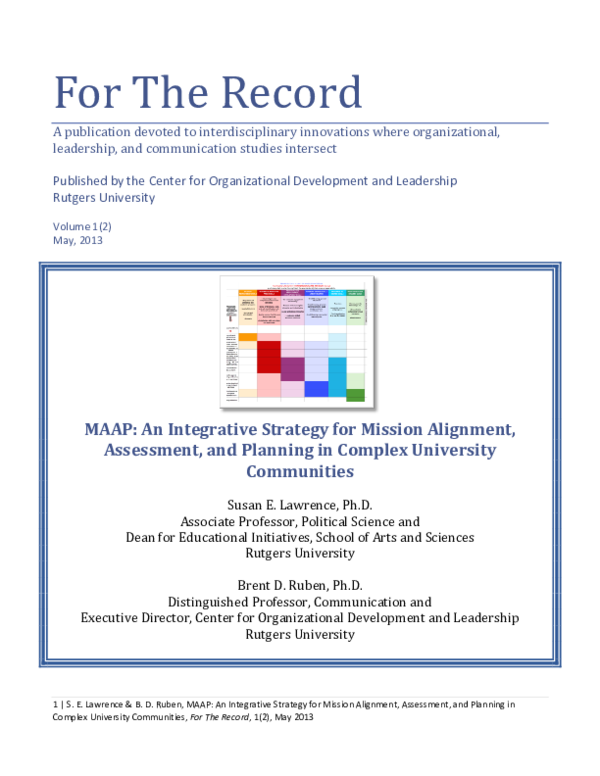 (PDF) MAAP: An Integrative Strategy for Mission Alignment, Assessment ...