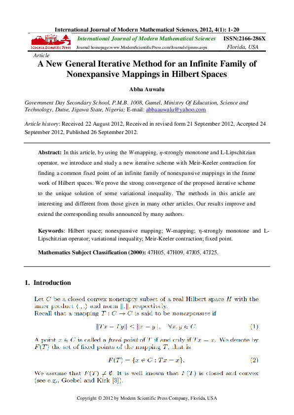 (PDF) A New General Iterative Method for an Infinite Family of ...