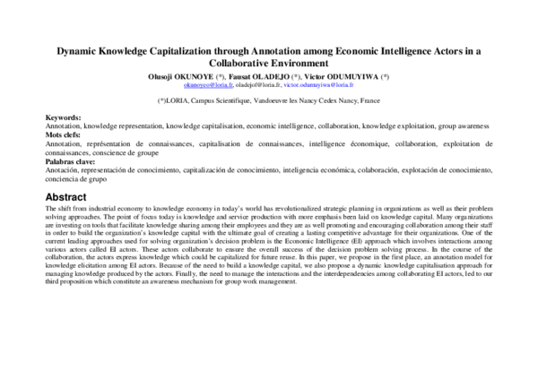 (PDF) Dynamic Knowledge Capitalization through Annotation among ...