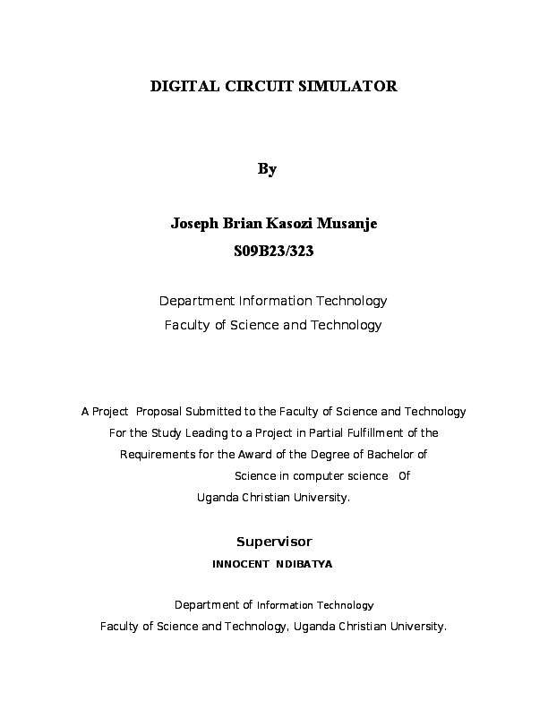 (DOC) Digital Circuit Simulation Proposal