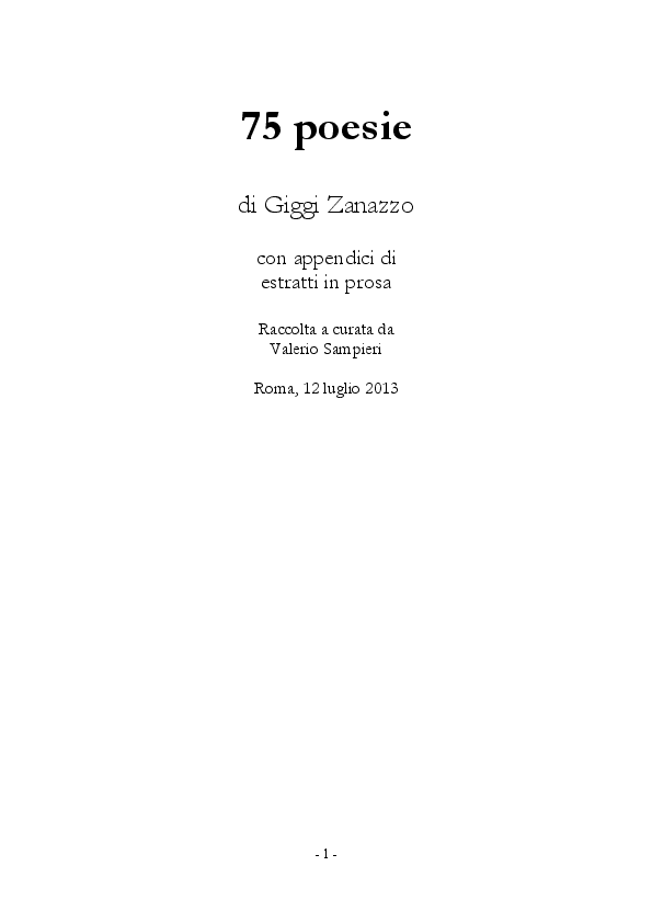 (PDF) 75 poesie di Giggi Zanazzo