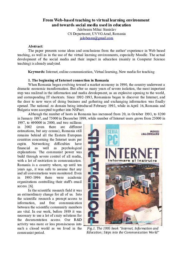 (PDF) From Web-based teaching to virtual learning environment and ...