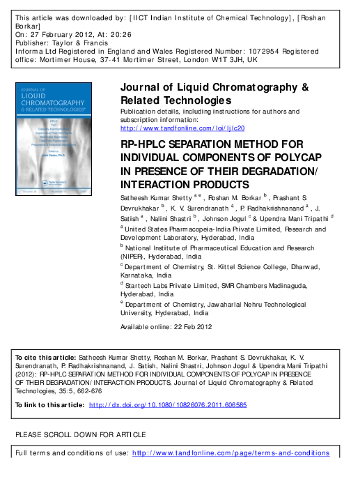 (PDF) 3 Journal of Liquid Chromatography and related technologies