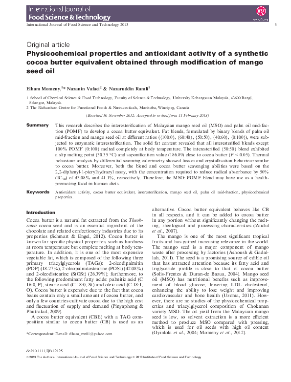 (PDF) physicochemical properties and antioxidant activity of a ...