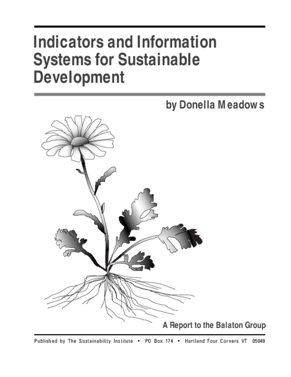 (PDF) Indicators and information systems for sustainable development
