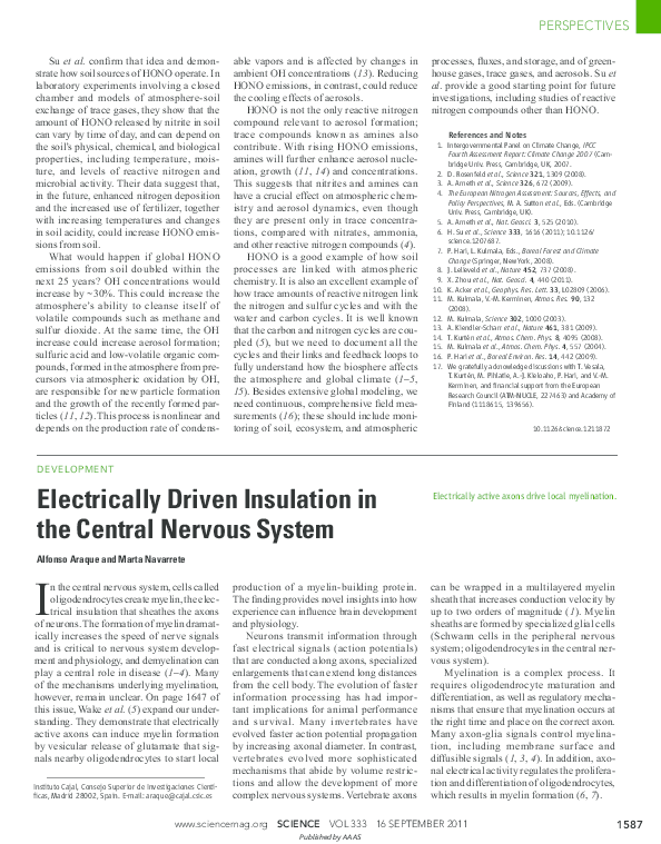 (PDF) Electrically Driven Insulation in the Central Nervous System