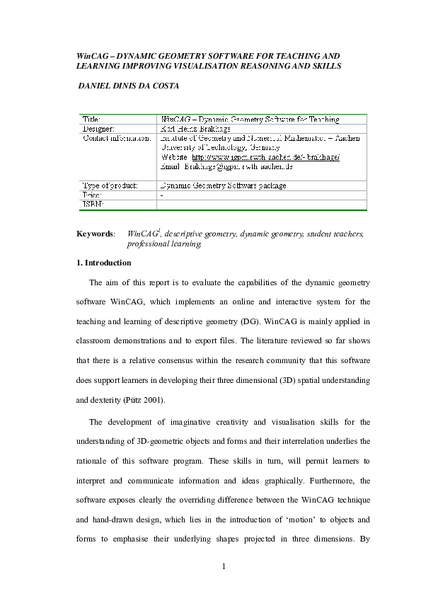 (PDF) WinCAG – Dynamic Geometry Software for Teaching and Learning ...