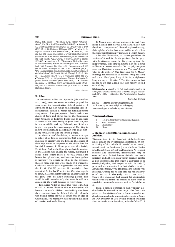 Dissimulation (from the Encyclopedia of the Bible and Its Reception, vol. 6  [De Gruyter, 2013], cols. 936–50)