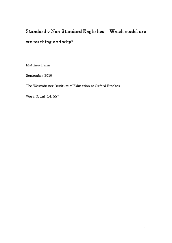 (PDF) Standard Vs Non Standard Englishes Anne Mendoza Titong