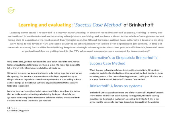 (PDF) Learning Evaluations-What helps