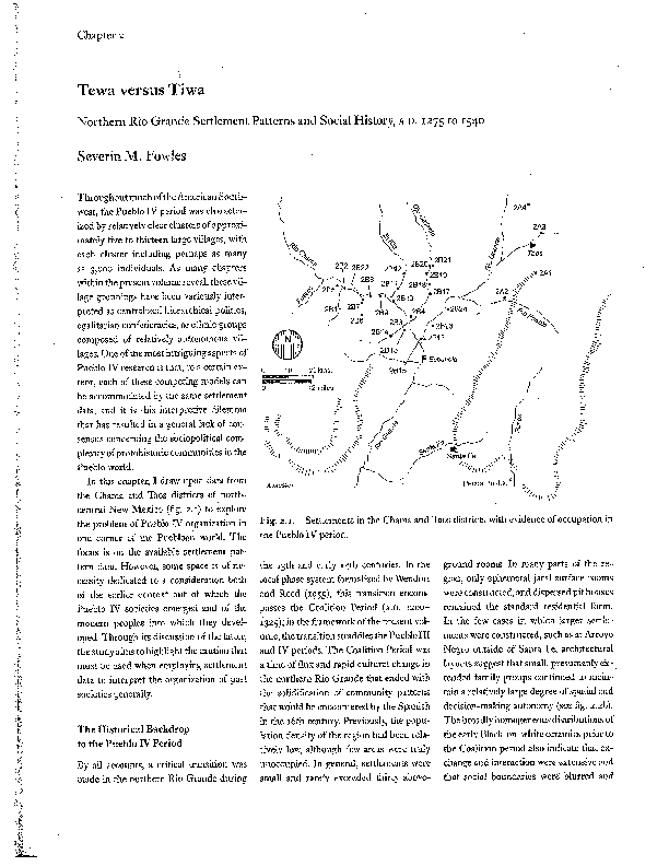 (PDF) Tewa versus Tiwa: settlement patterns and social history in the ...