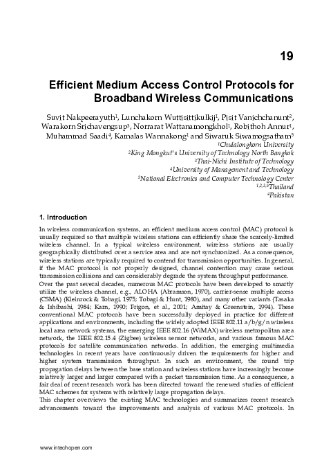 (PDF) Efficient Medium Access Control Protocols for Broadband Wireless ...