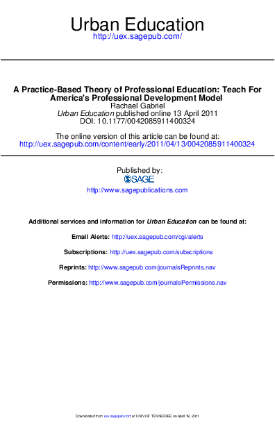 (PDF) A Practice-Based Theory of Professional Education: TFAs ...