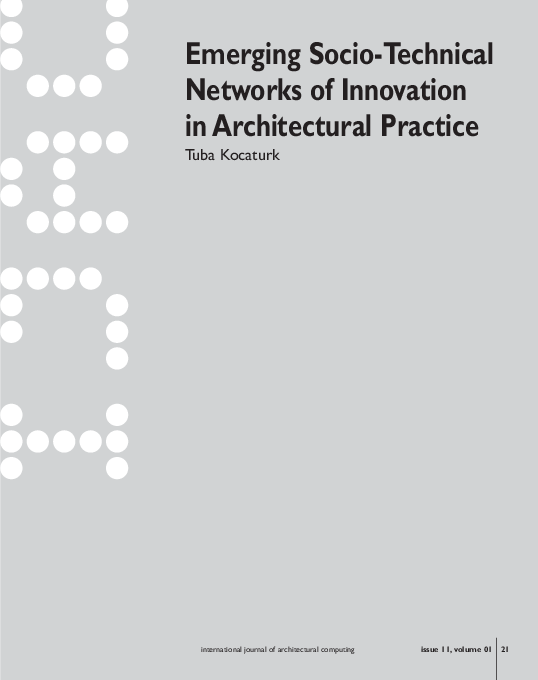 (PDF) Emerging SocioTechnical Networks of Innovation in Architectural