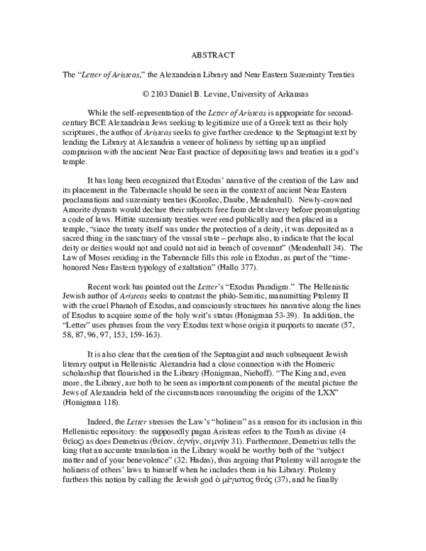  pdf the letter of aristeas the alexandrian library and near