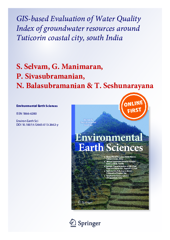 (PDF) GIS-based Evaluation of Water Quality Index of groundwater ...