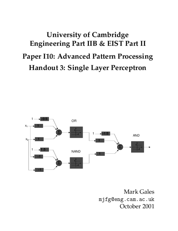 (PDF) Single Layer Perceptron