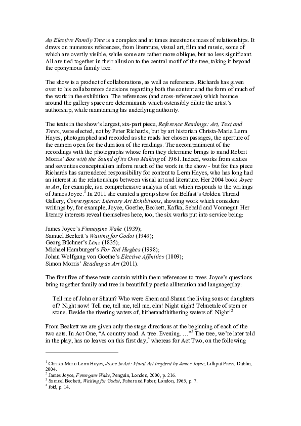 (PDF) Essay for Peter Richards' "An Elective Family Tree" Colin Darke