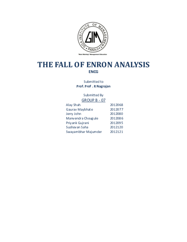 Enron scandal summary picture