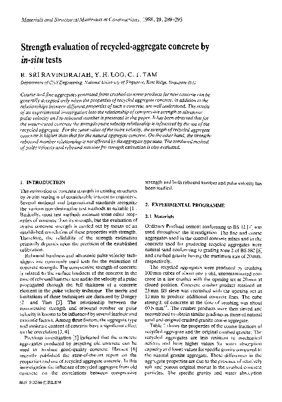(PDF) Strength evaluation of recycled aggregate concrete using in-situ ...
