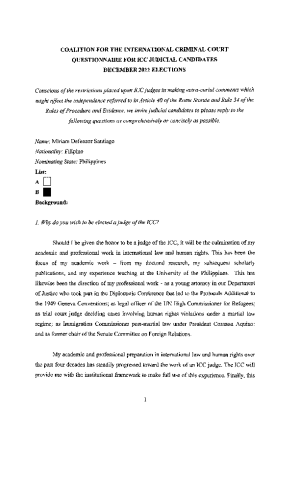 Miriam defensor santiago as a leader essay picture