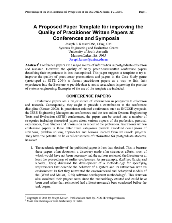 (PDF) A proposed paper template for improving the quality of ...