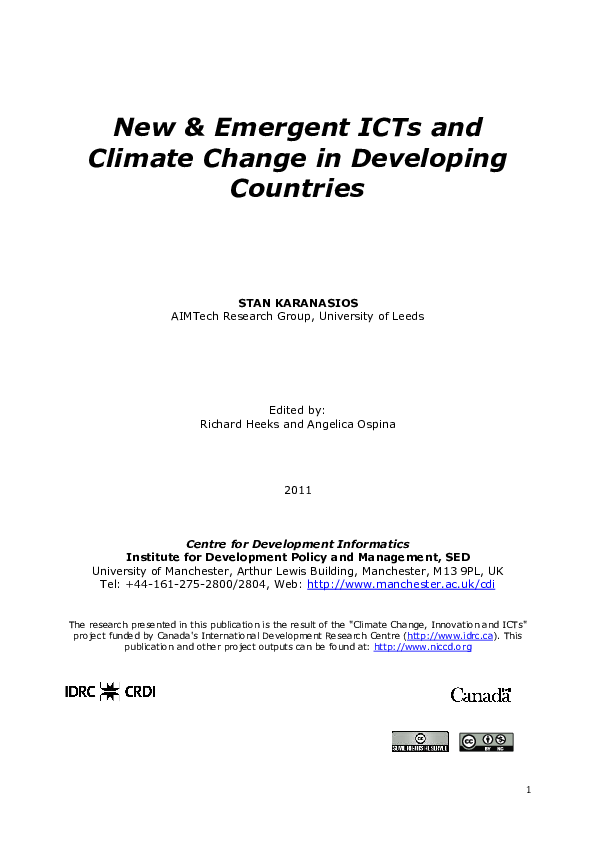 (PDF) New and Emergent ICTs and Climate Change in Developing Countries