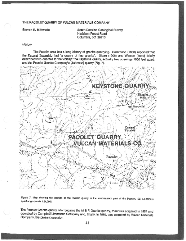 (PDF) The Pacolet quarry of Vulcan Materials Company Steve Mittwede