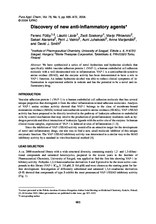 (PDF) Discovery of new anti-inflammatory agents