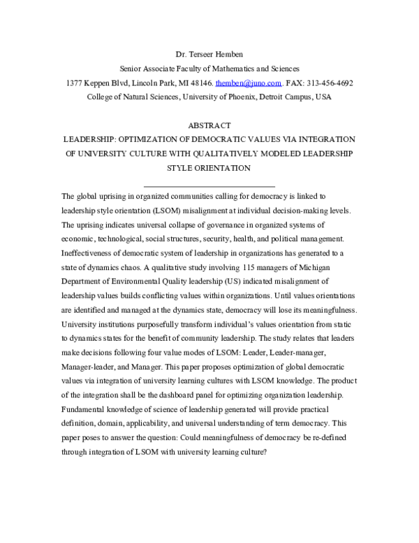 (DOC) LEADERSHIP Abstract Croatia