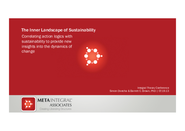 (PDF) Divecha and Brown 2013 Action logics and sustainability presentation