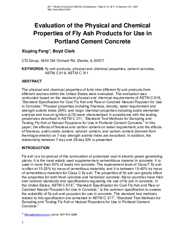 (PDF) Evaluation of the Physical and Chemical Properties of Fly Ash ...