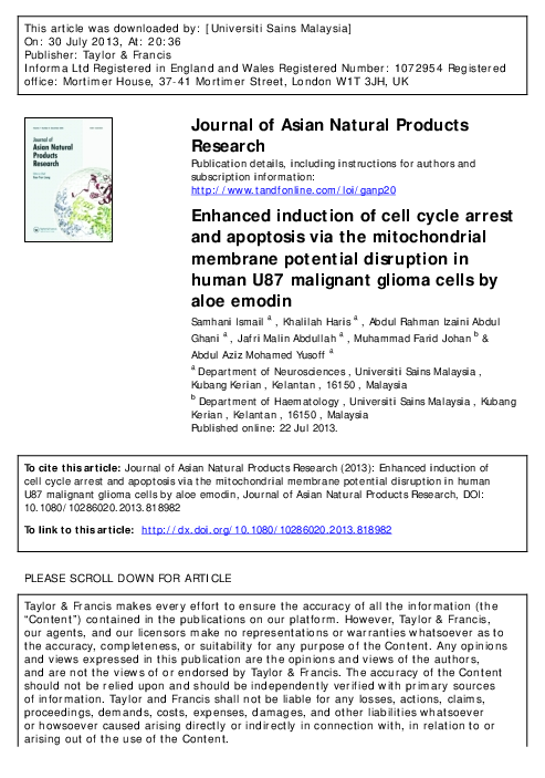 (PDF) Enhanced Induction of Cell Cycle Arrest and Apoptosis via The ...