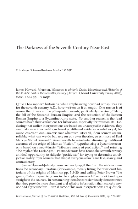 The Darkness of the Seventh-Century Near East