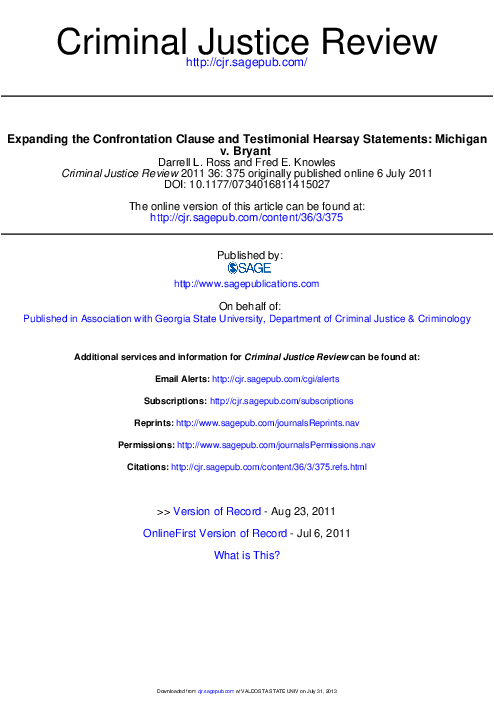 Confrontation clause hearsay image