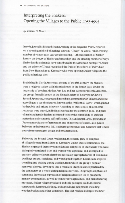 (PDF) Interpreting the Shakers: Opening the Villages to the Public ...