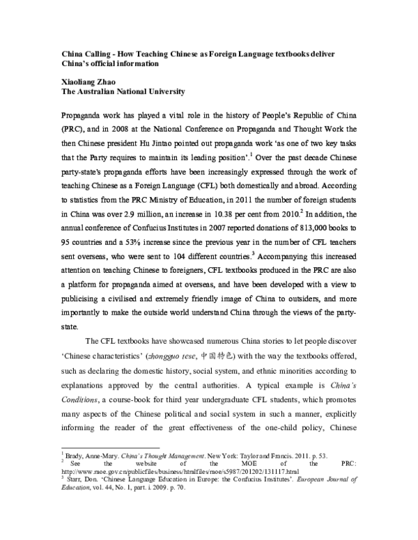 (PDF) China Calling - How Teaching Chinese as Foreign Language ...
