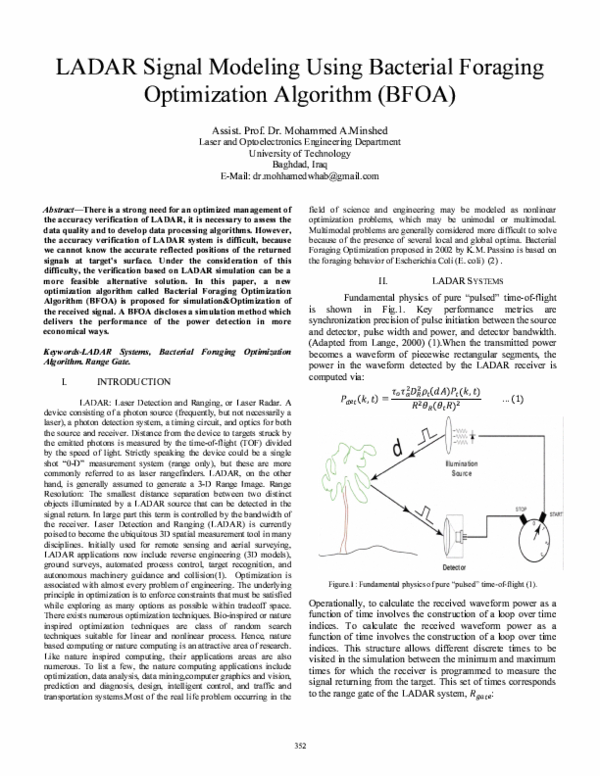 (PDF) LADAR Signal Modeling Using Bacterial Foraging Optimization ...