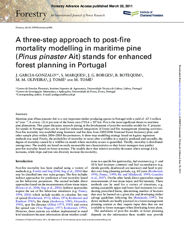 (PDF) A three-step approach to post-fire mortality modelling in ...