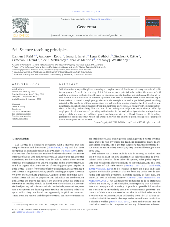 (PDF) Soil Science teaching principles